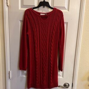 The Children's Place Red Cable-Knit Long Sleeve Dress